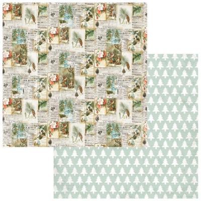 49 and Market Designpapier Evergreen Season -  Festive Traditions